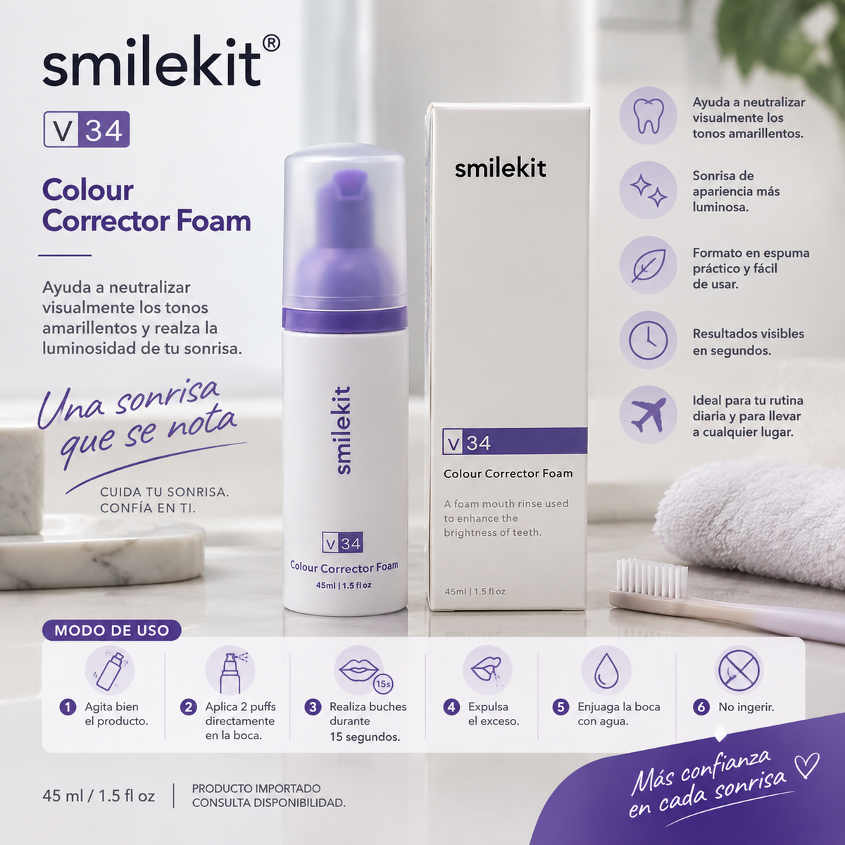 SmileKit V34 Original – Espuma Blanqueadora Dental